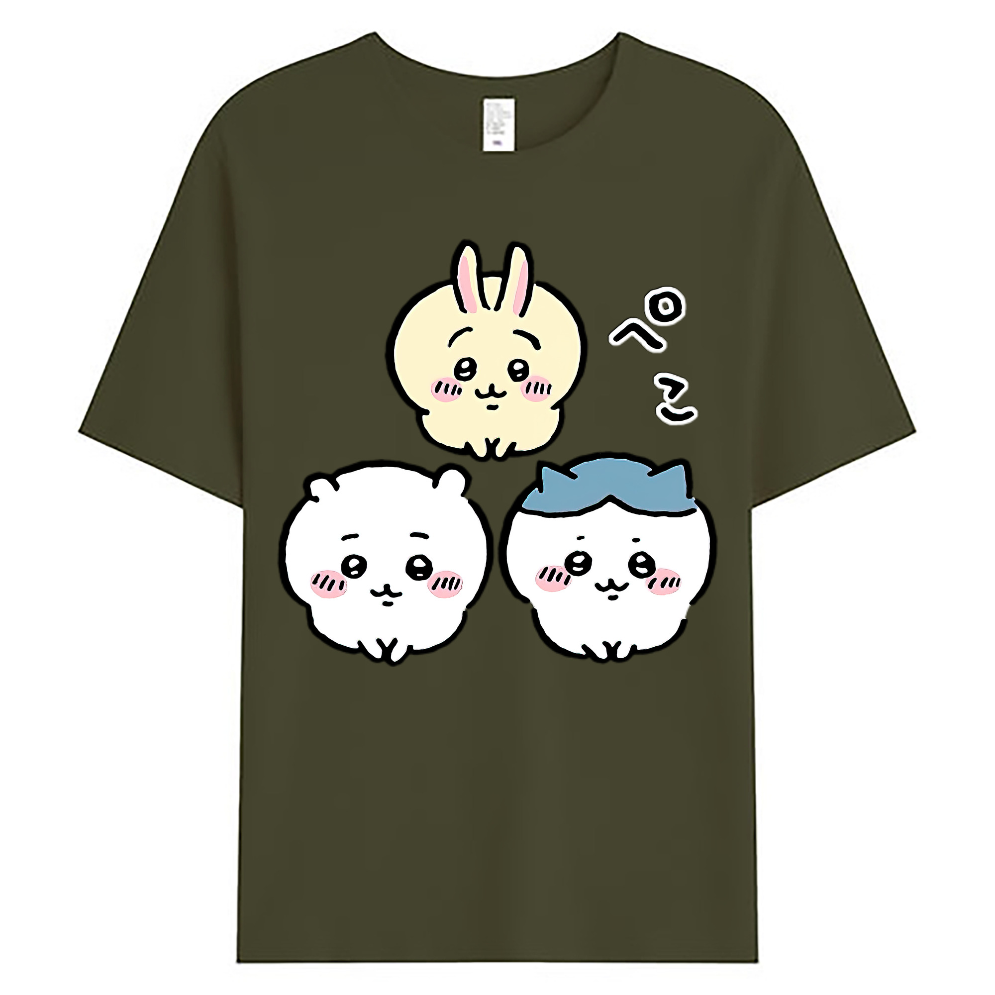 （画像用） ちいかわ うさぎ Chii-kawa usagi 綿100％ メンズ半袖Tシャツ｜肌触りやわらか＆通気性